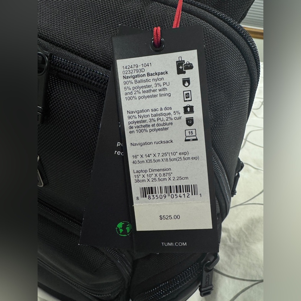 Tumi Alpha Bravo Navigation Backpack, Black - Picture 13 of 14